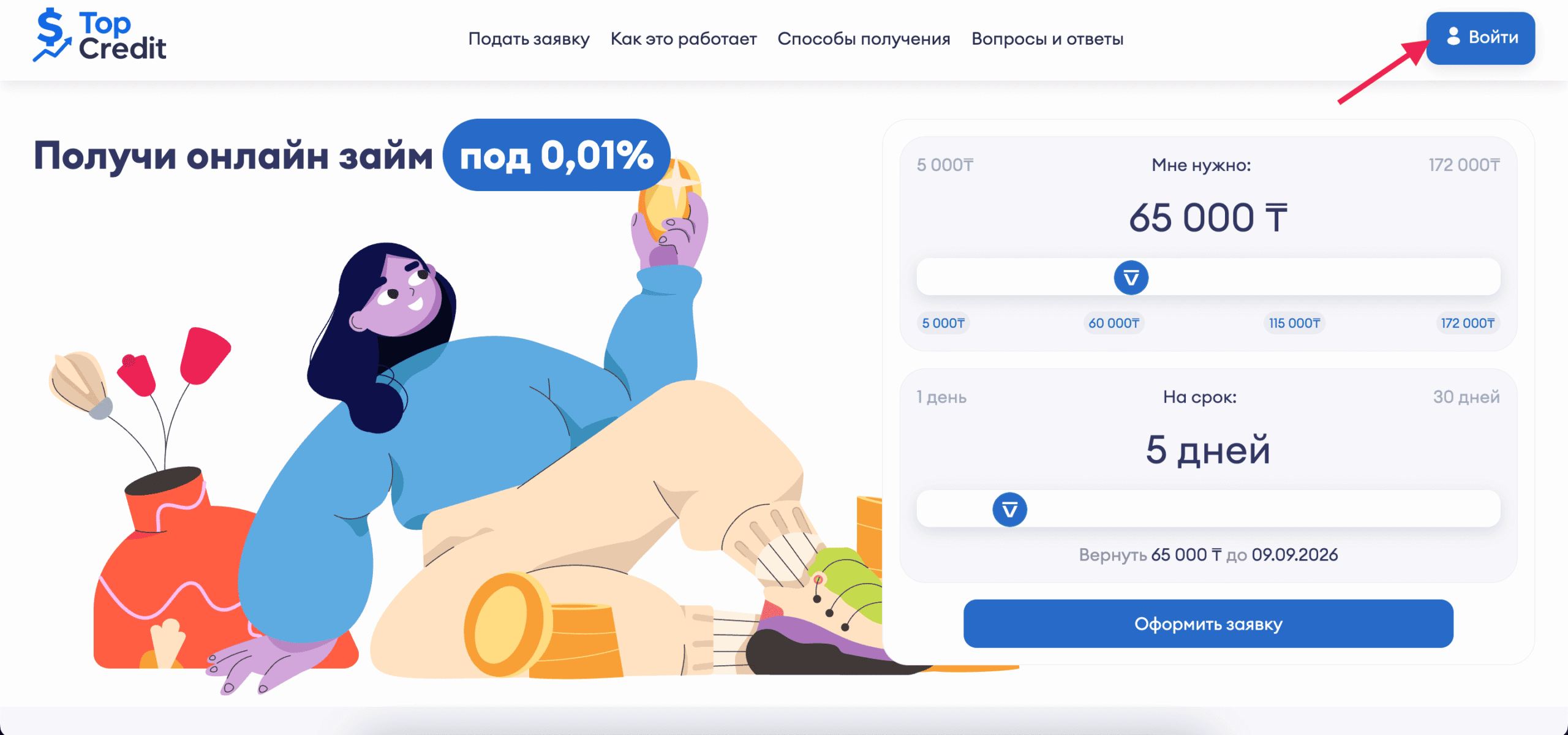 Вход в личный кабинет Топ Кредит